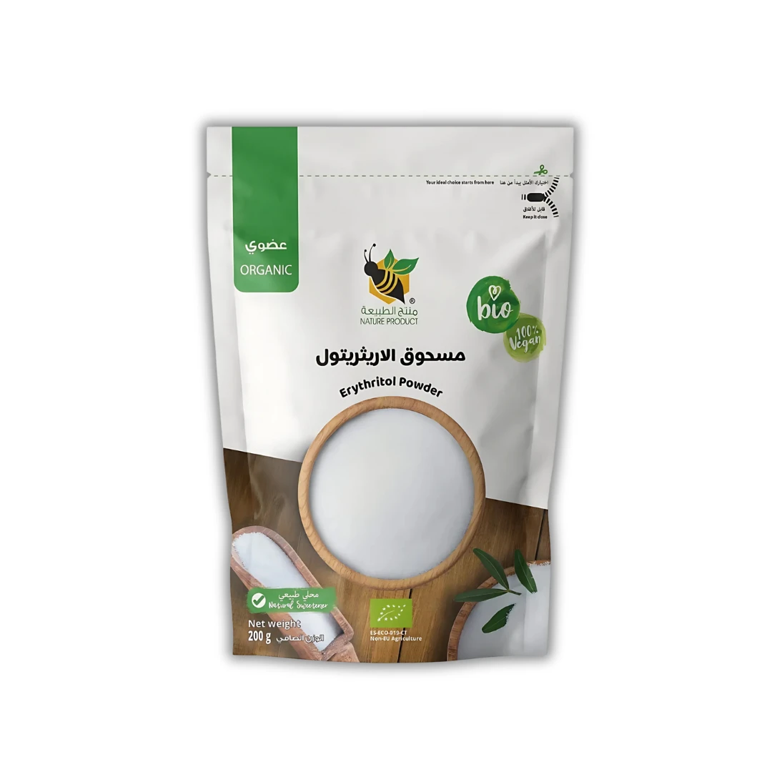 مسحوق الاريثريتول عضوي 200 جرام من منتج الطبيعي