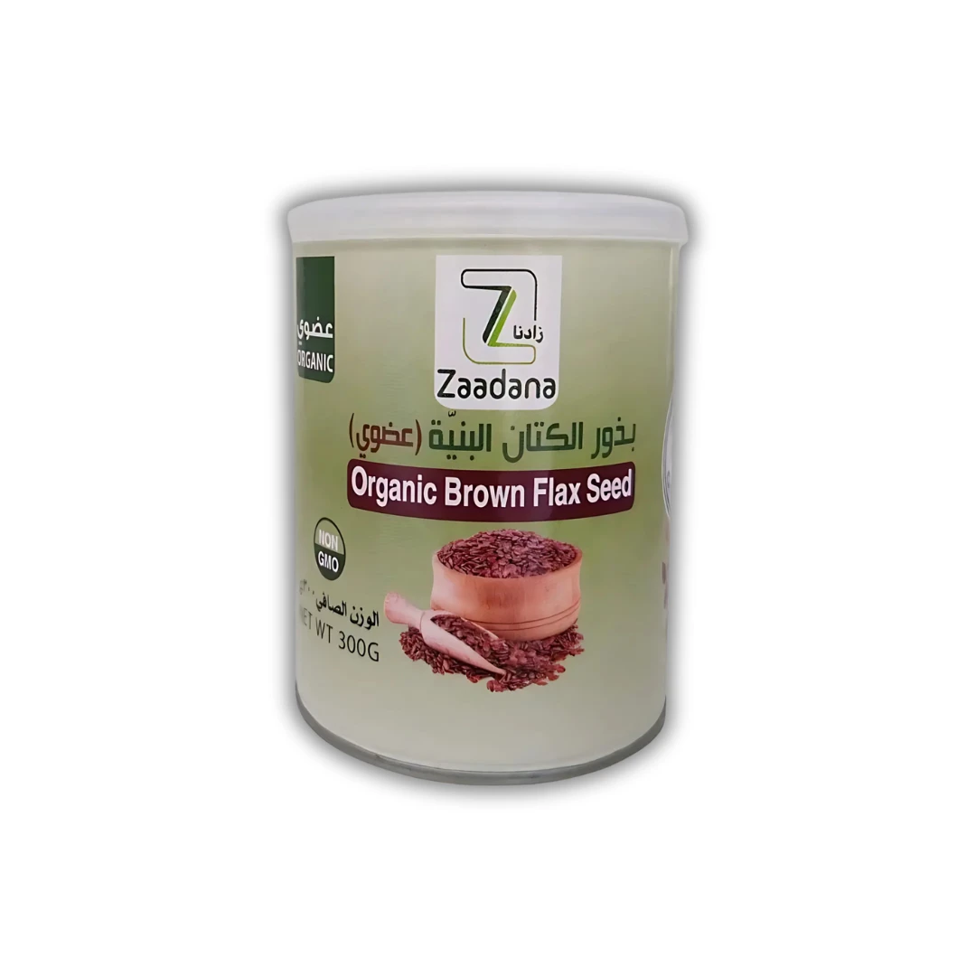 بذور الكتان البني العضوي 300جم من زادنا