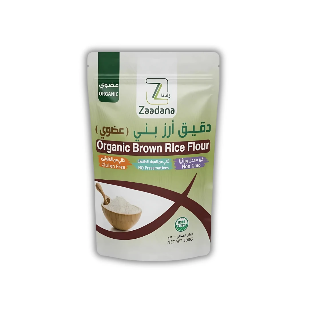 دقيق ارز بني عضوي 500 جم من زادنا