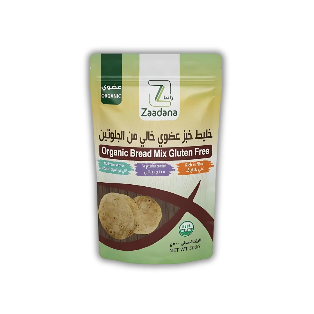 خليط خبز عضوي خالي من الجلوتين 500 جم من زادنا